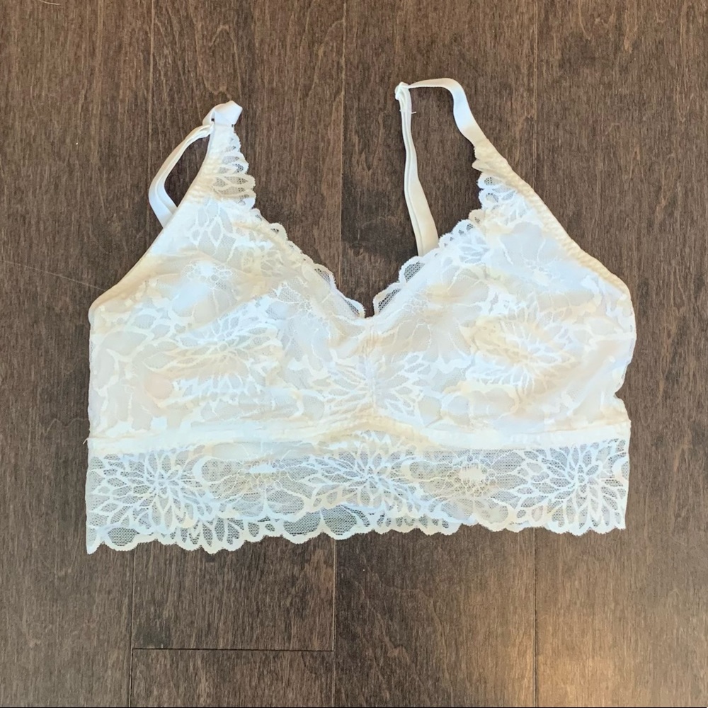 VS Pink - White Lace Bralette